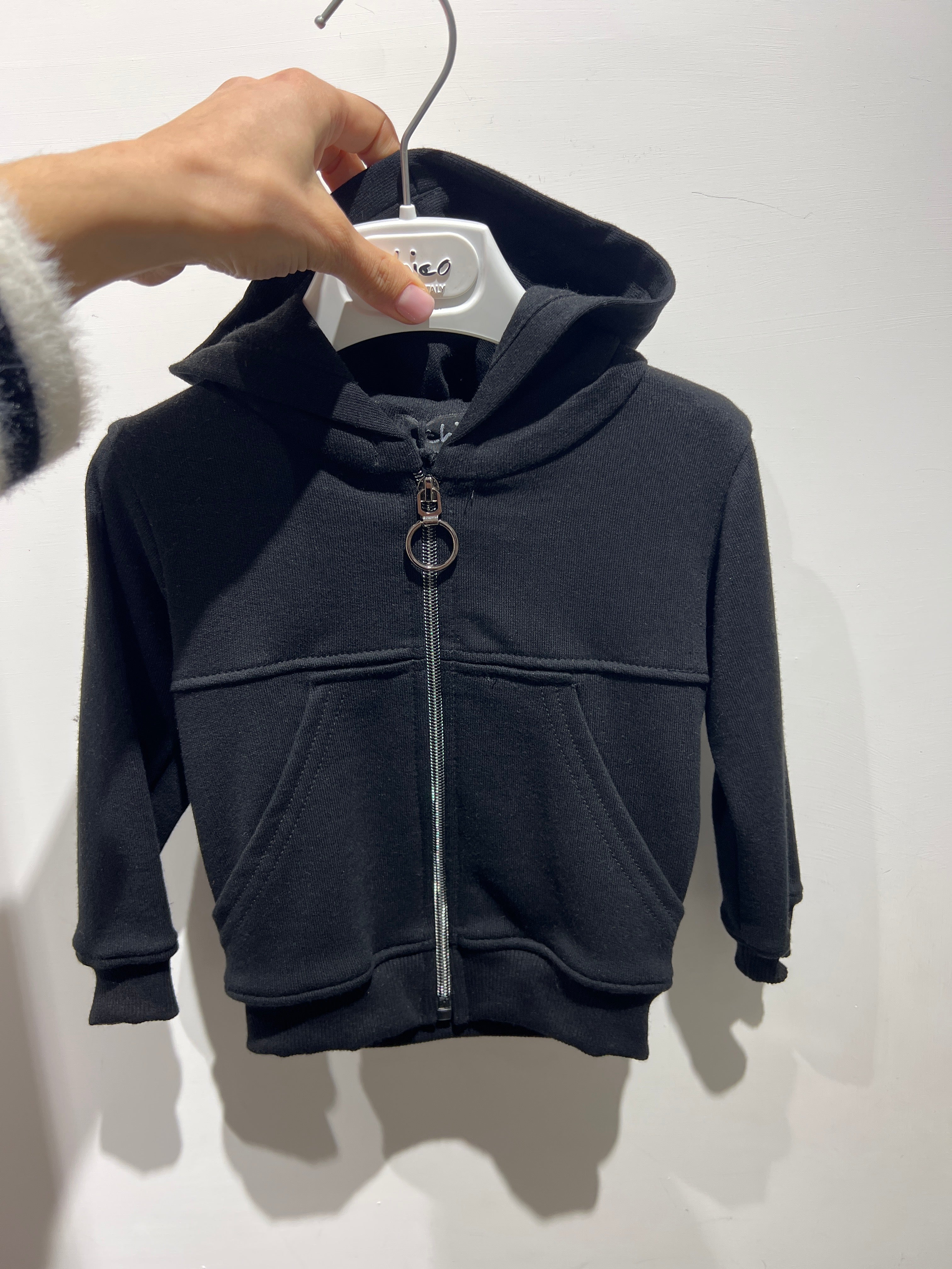Felpa zip garzata