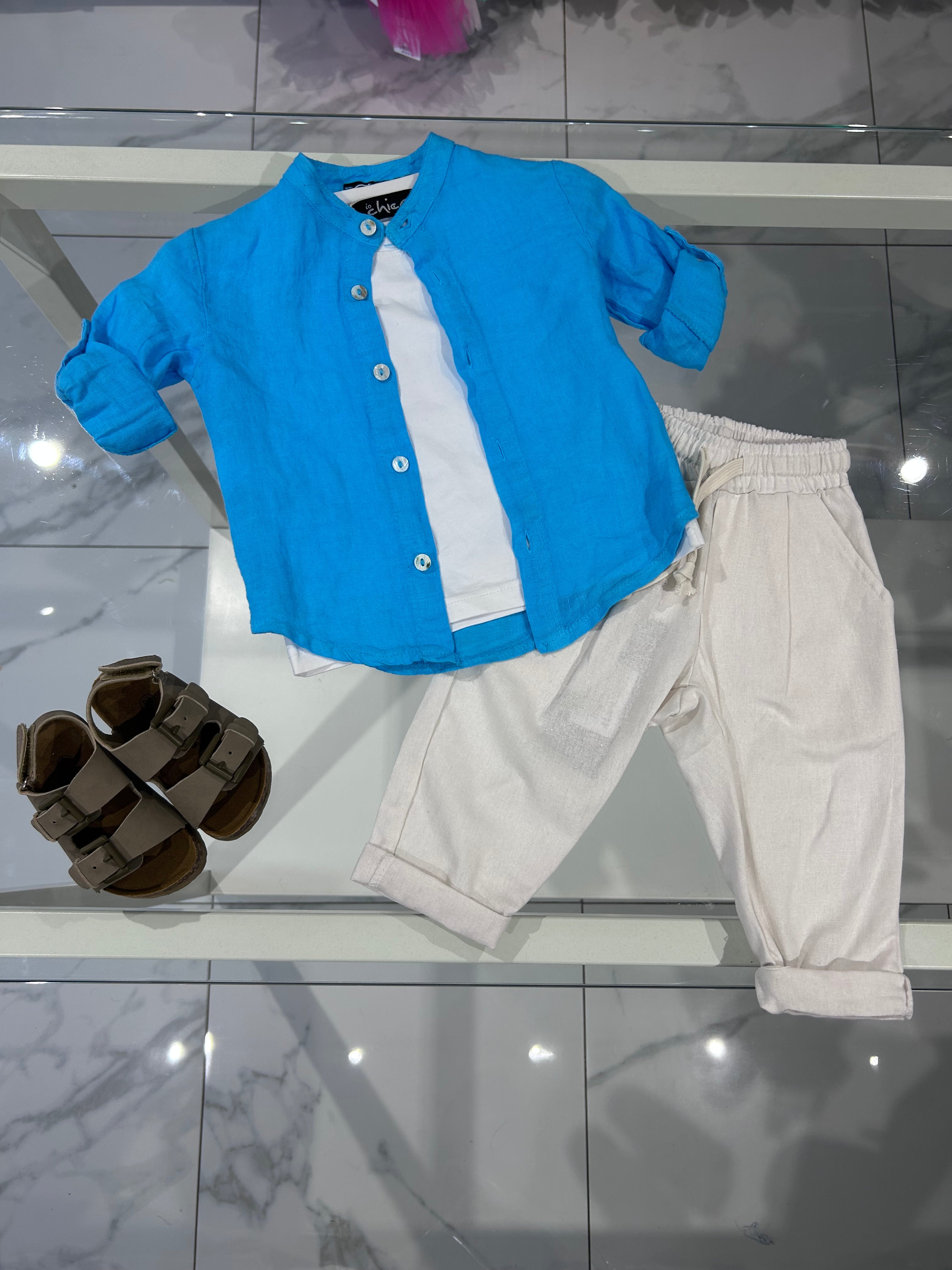 Pantalone lino bianco