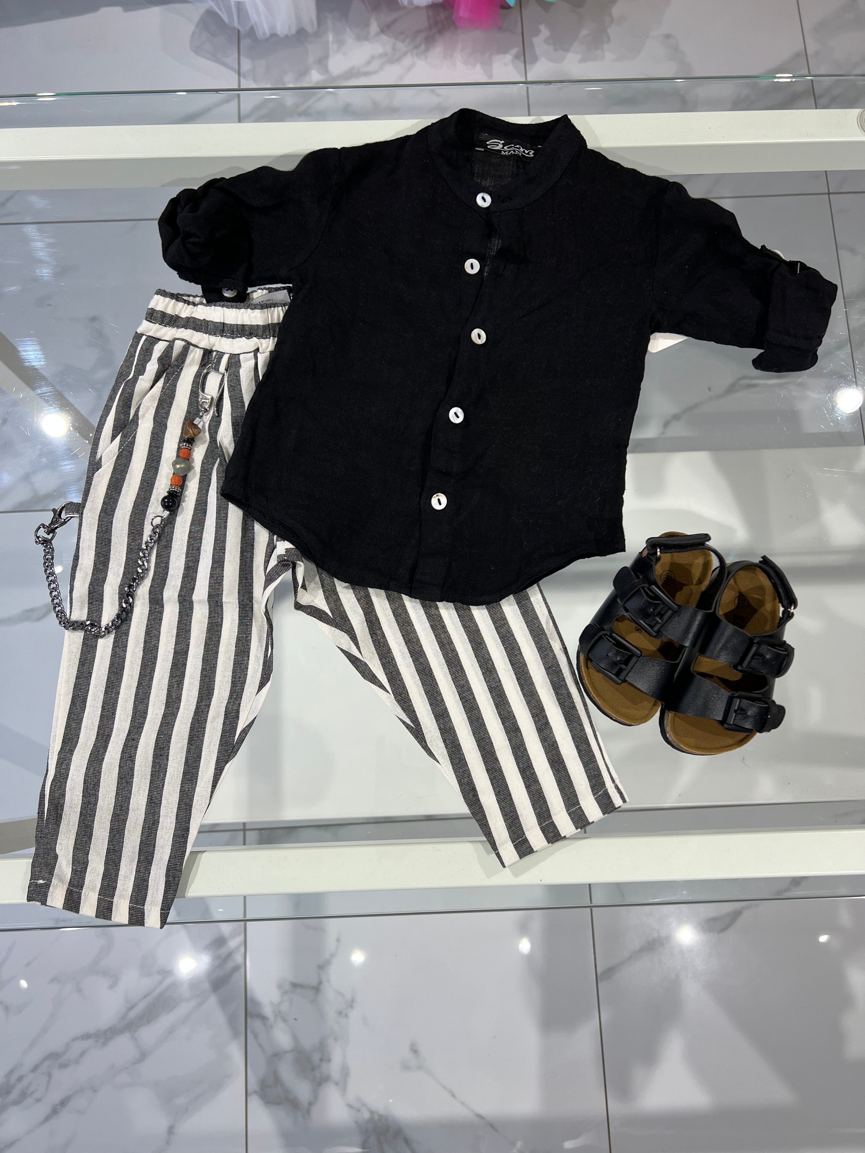 Camicia Lino nera