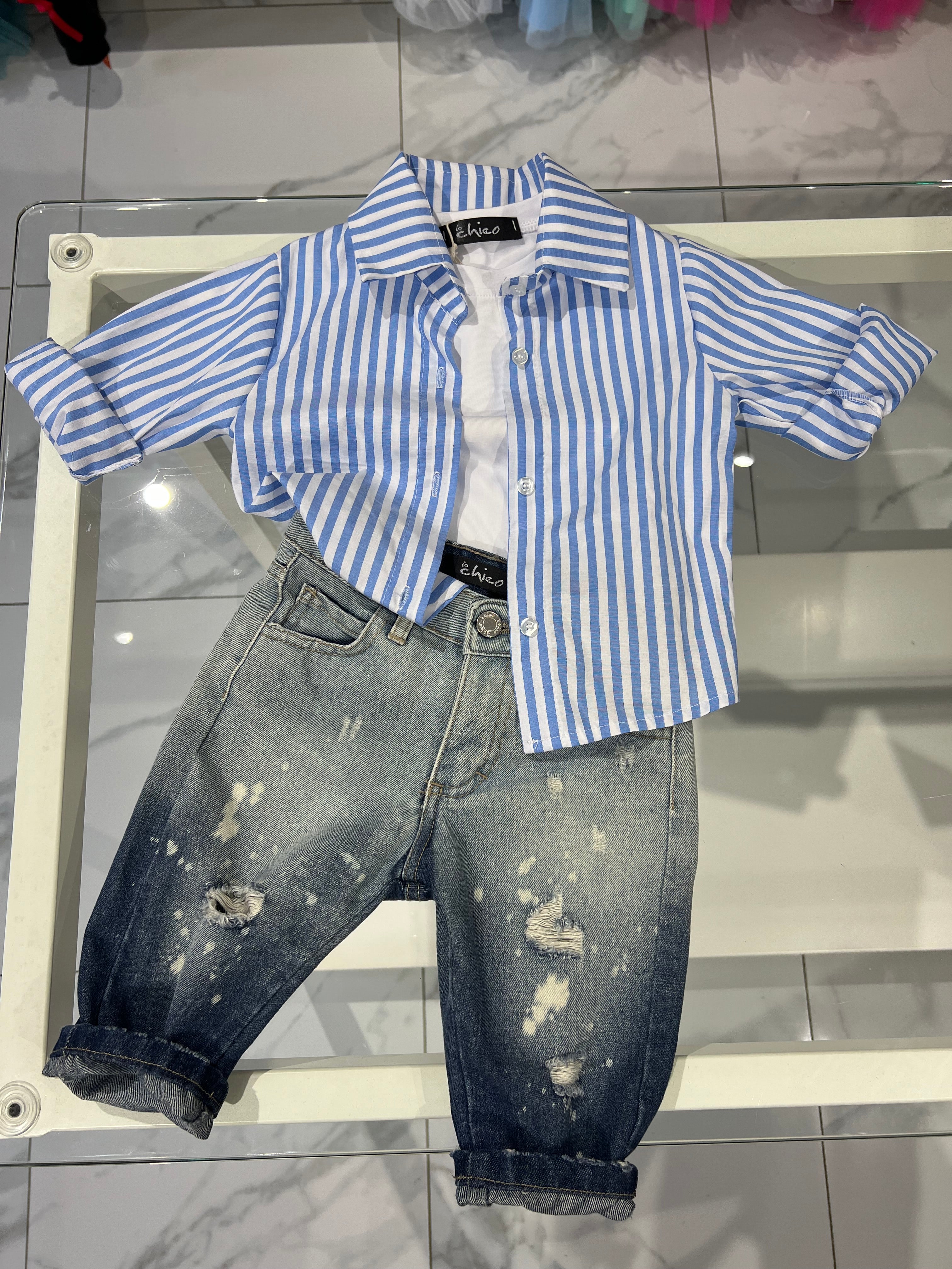 Jeans bicolore