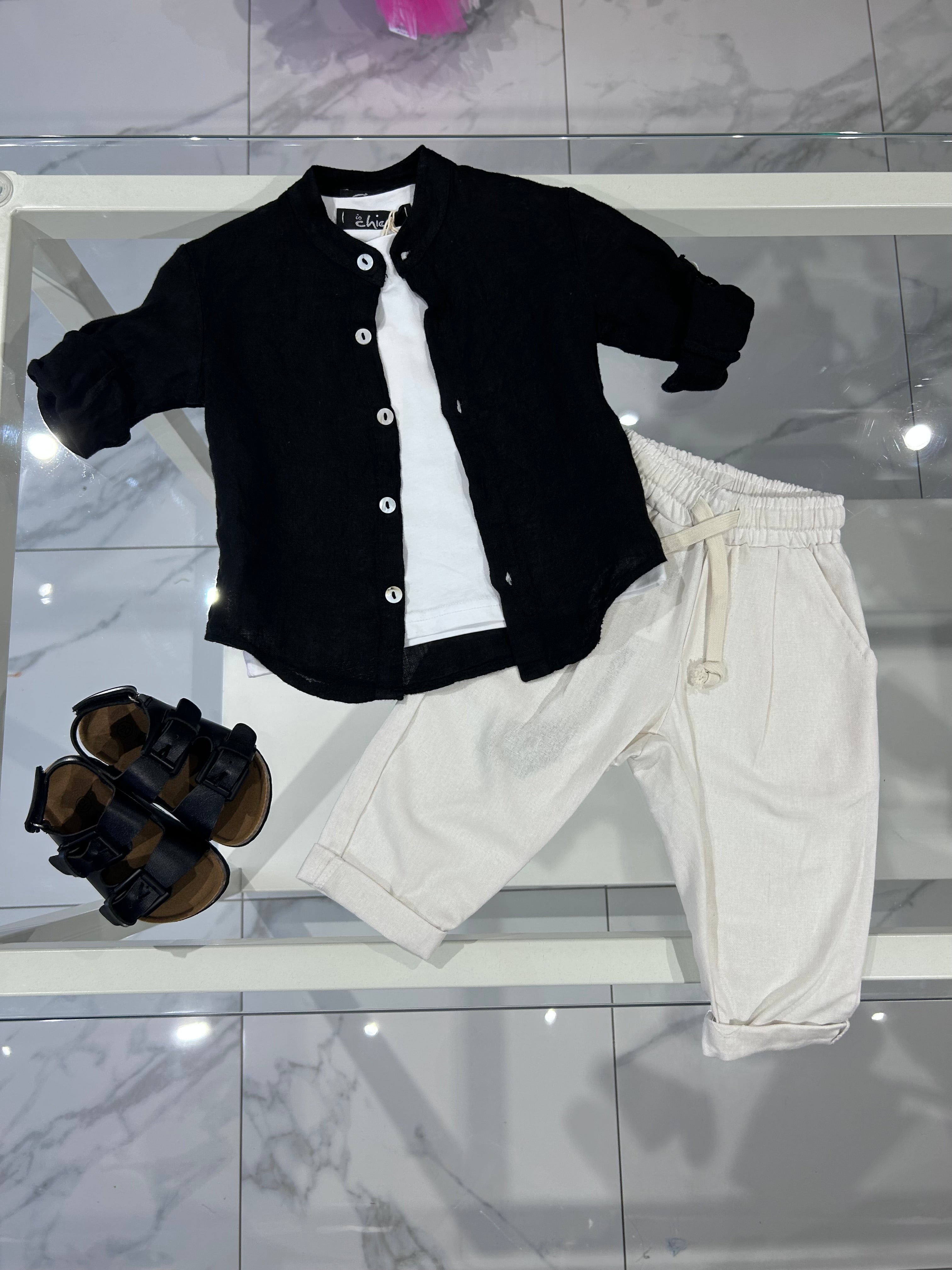Pantalone lino bianco