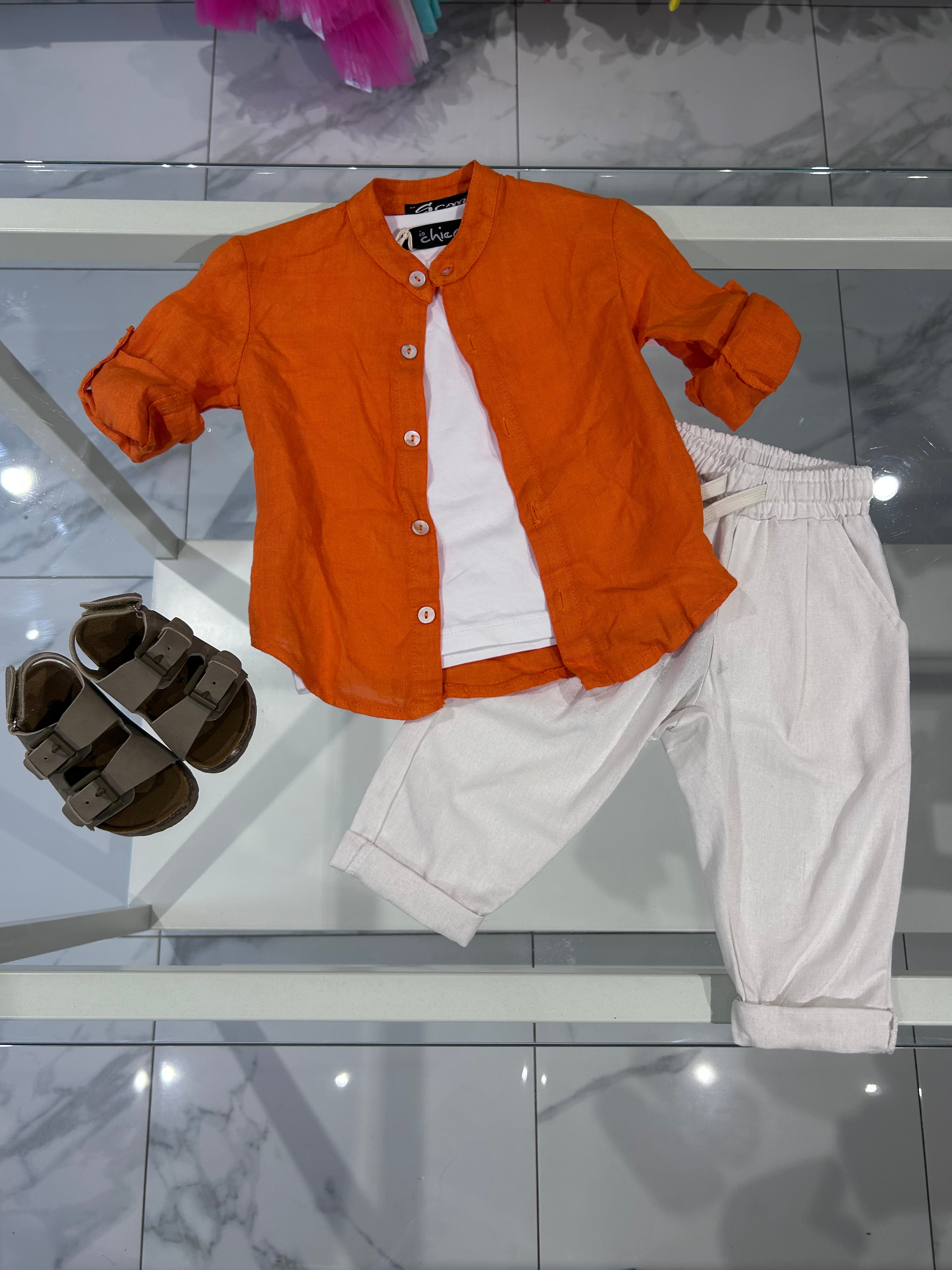 Pantalone lino bianco