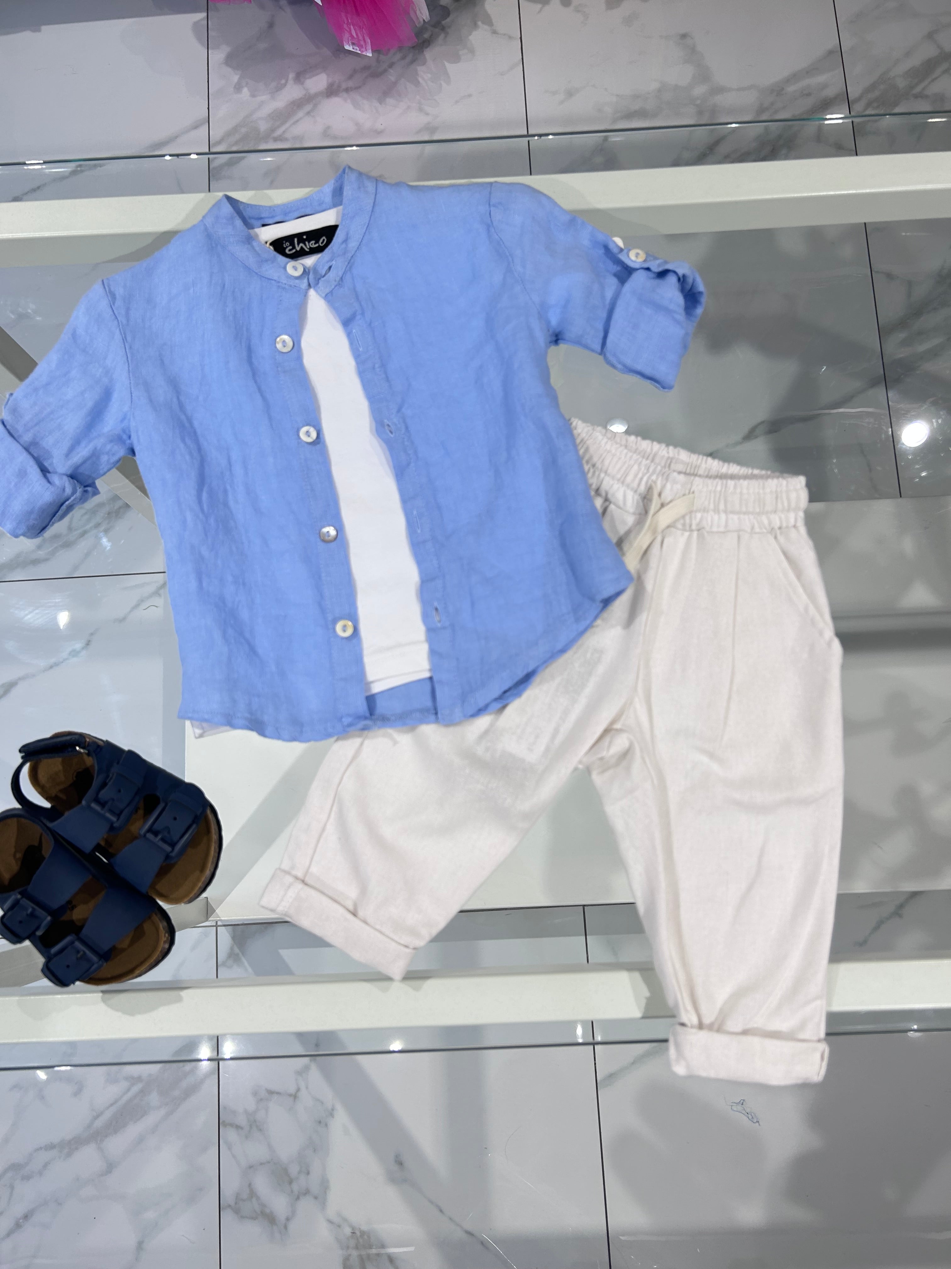 Pantalone lino bianco