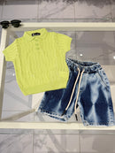 Polo green con bottoni