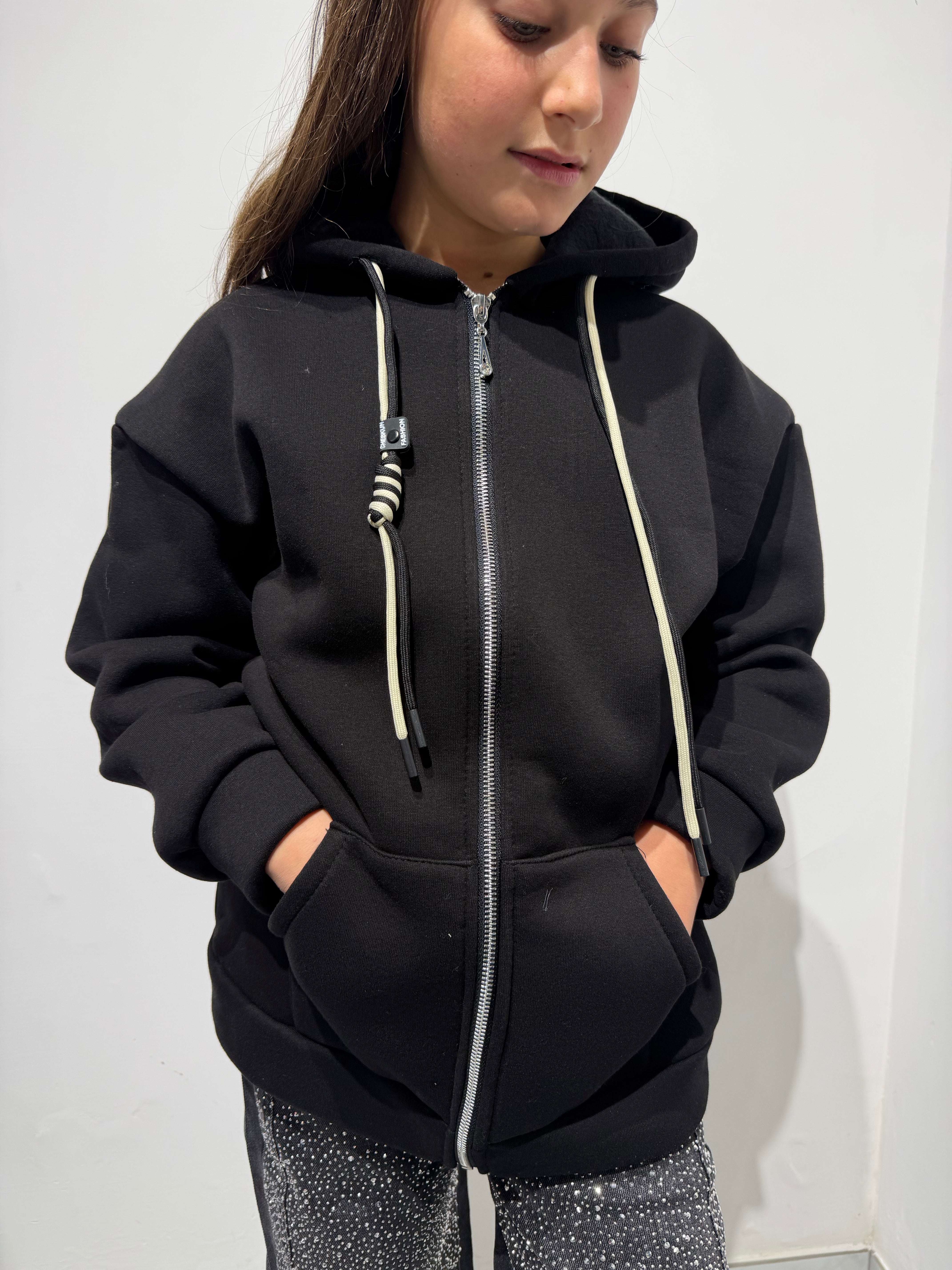 Felpa black zip