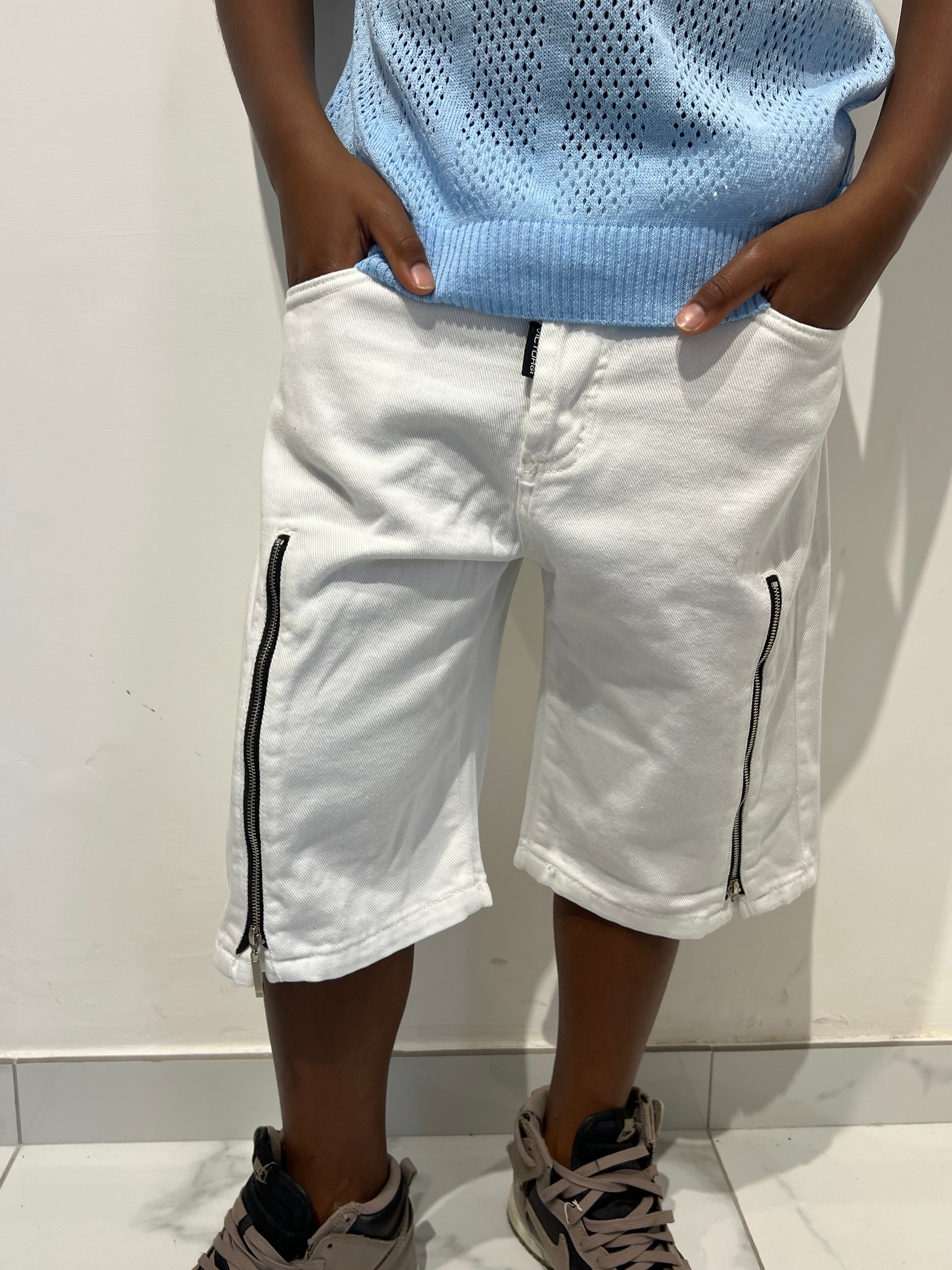 Bermuda jeans zip