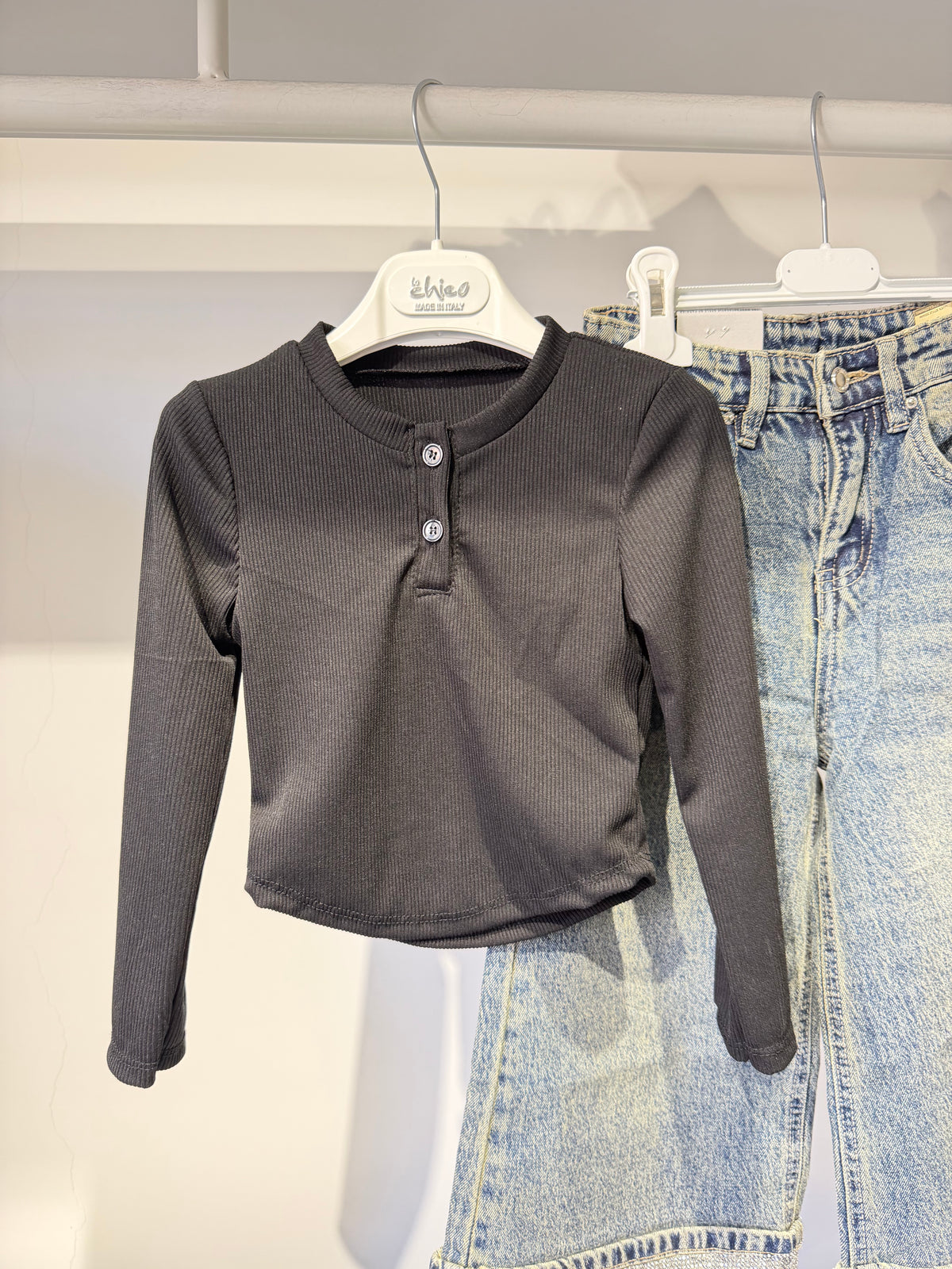 Maglia crop black