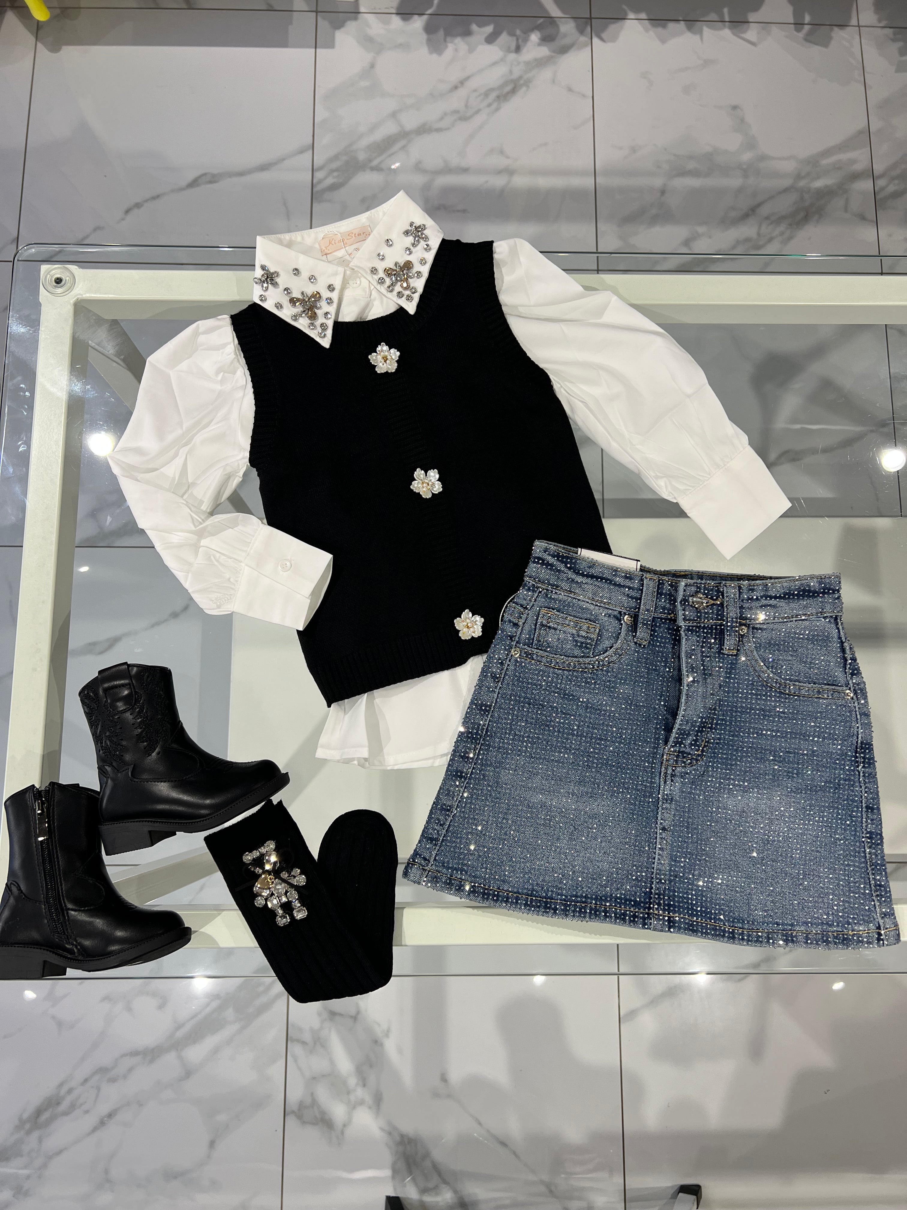 Gonna jeans diamond