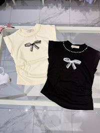T-shirt fiocco black and white
