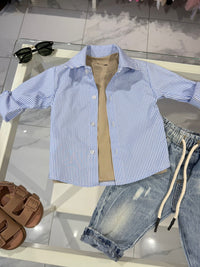 Camicia righe celeste