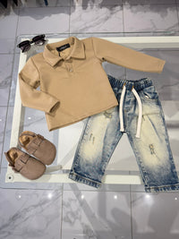 Jeans sfumato sabbia