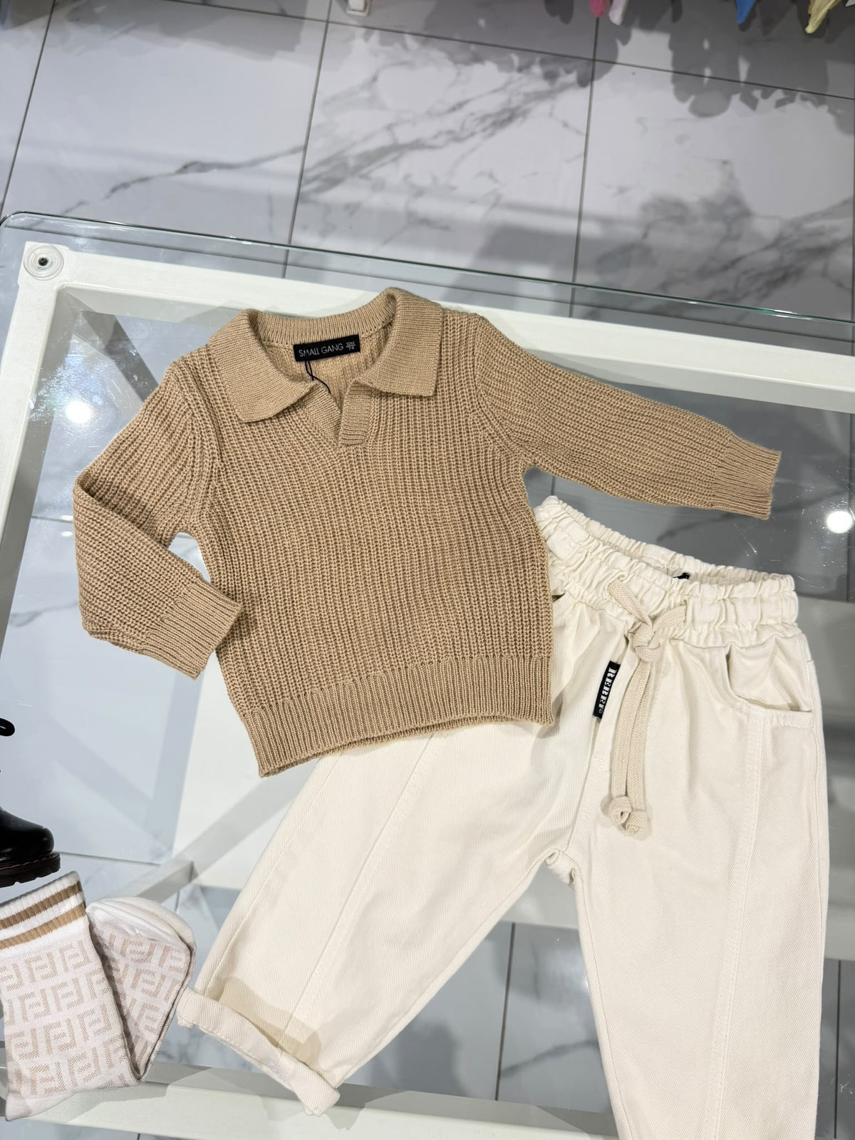 Maglioncino polo beje