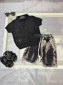 Polo black con bottoni