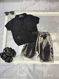 Polo black con bottoni