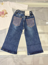Jeans tasca rosa