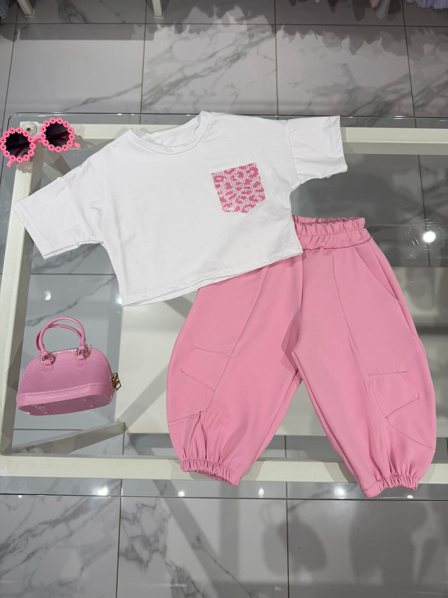 Pantalone balloon pink