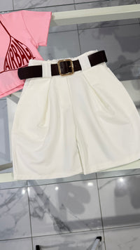 Bermuda white con cintura