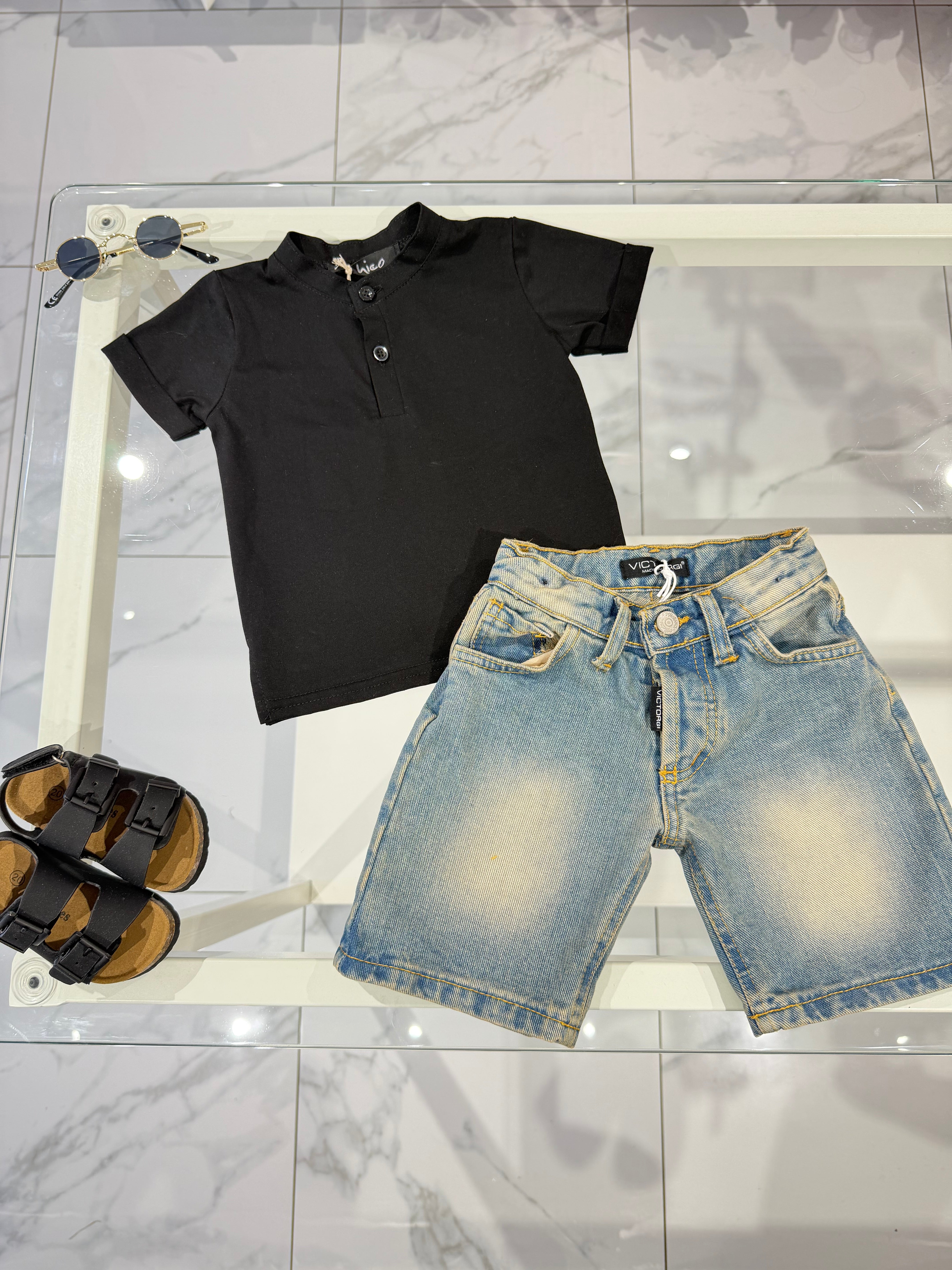 Bermuda jeans beige
