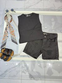 T-shirt smanicata black