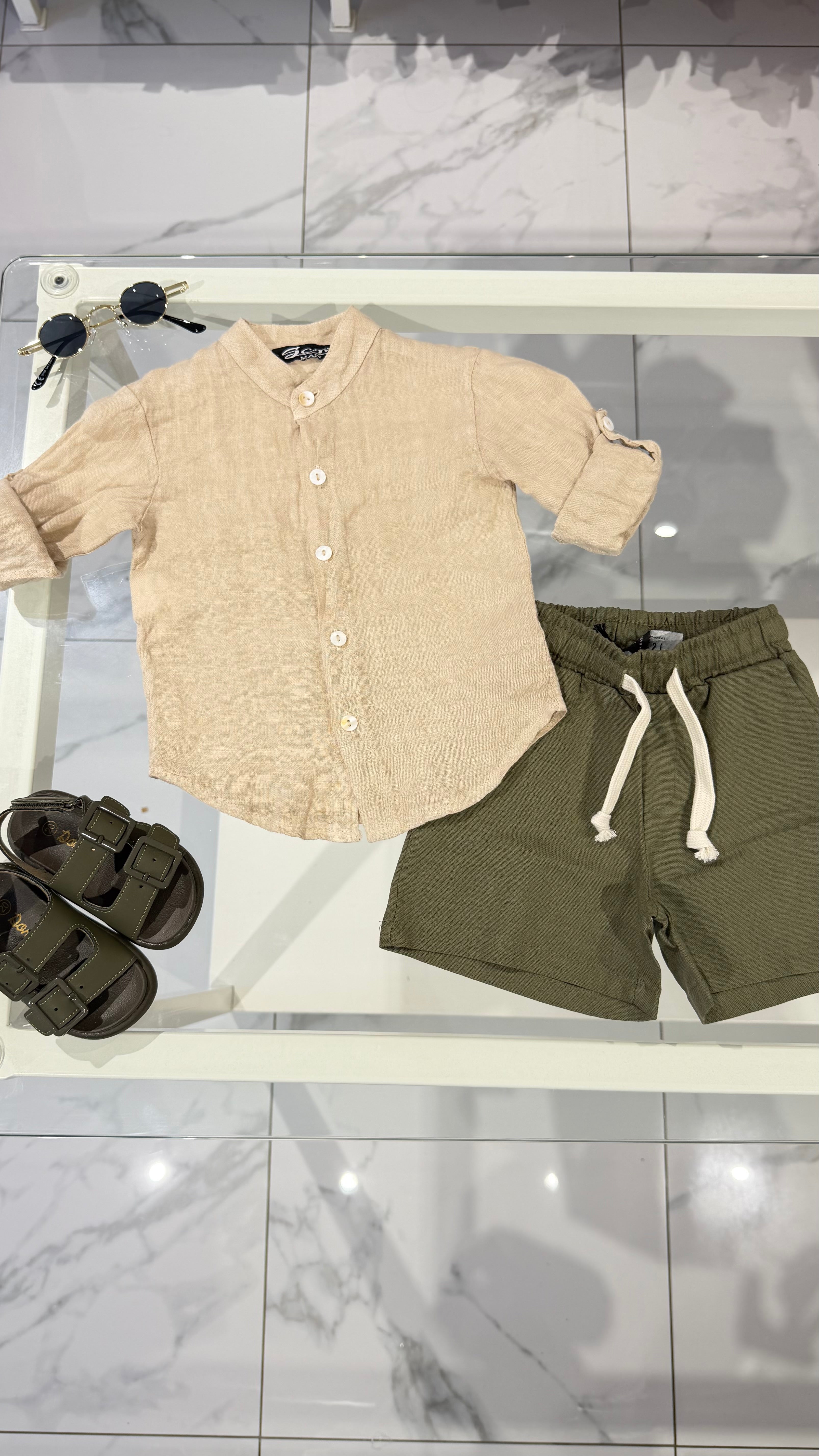 Camicia Lino beige