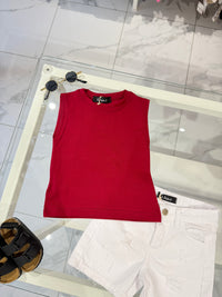 T-shirt smanicata bordeaux