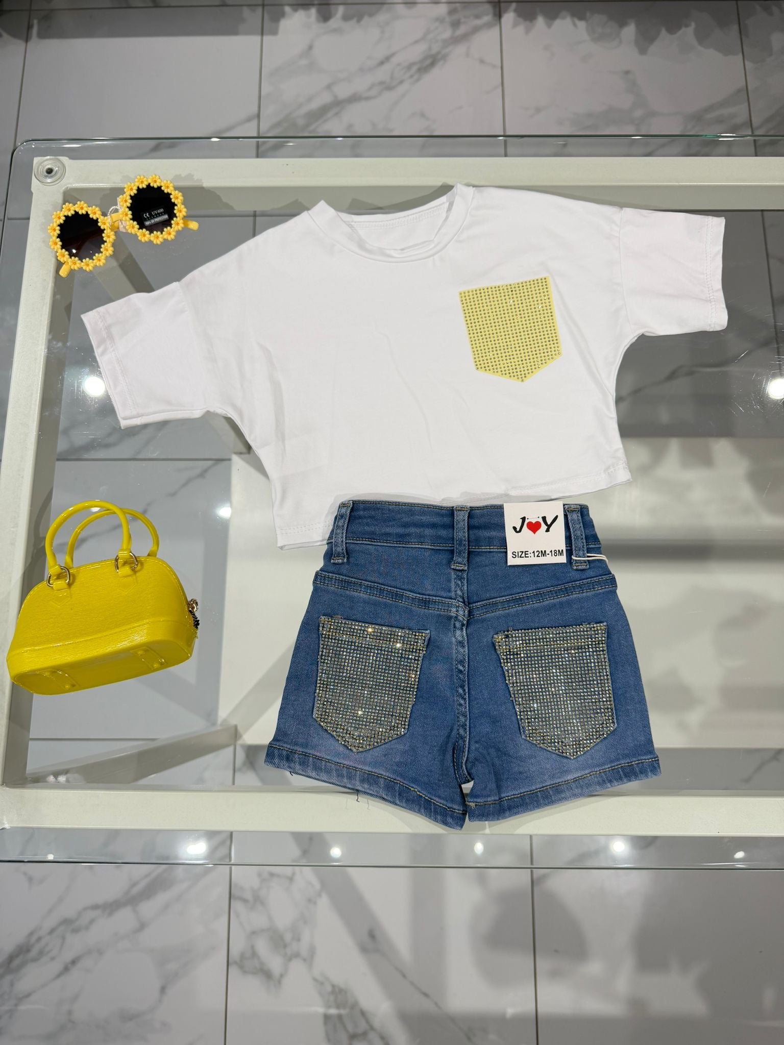 T-shirt white tasca Yellow Diamond