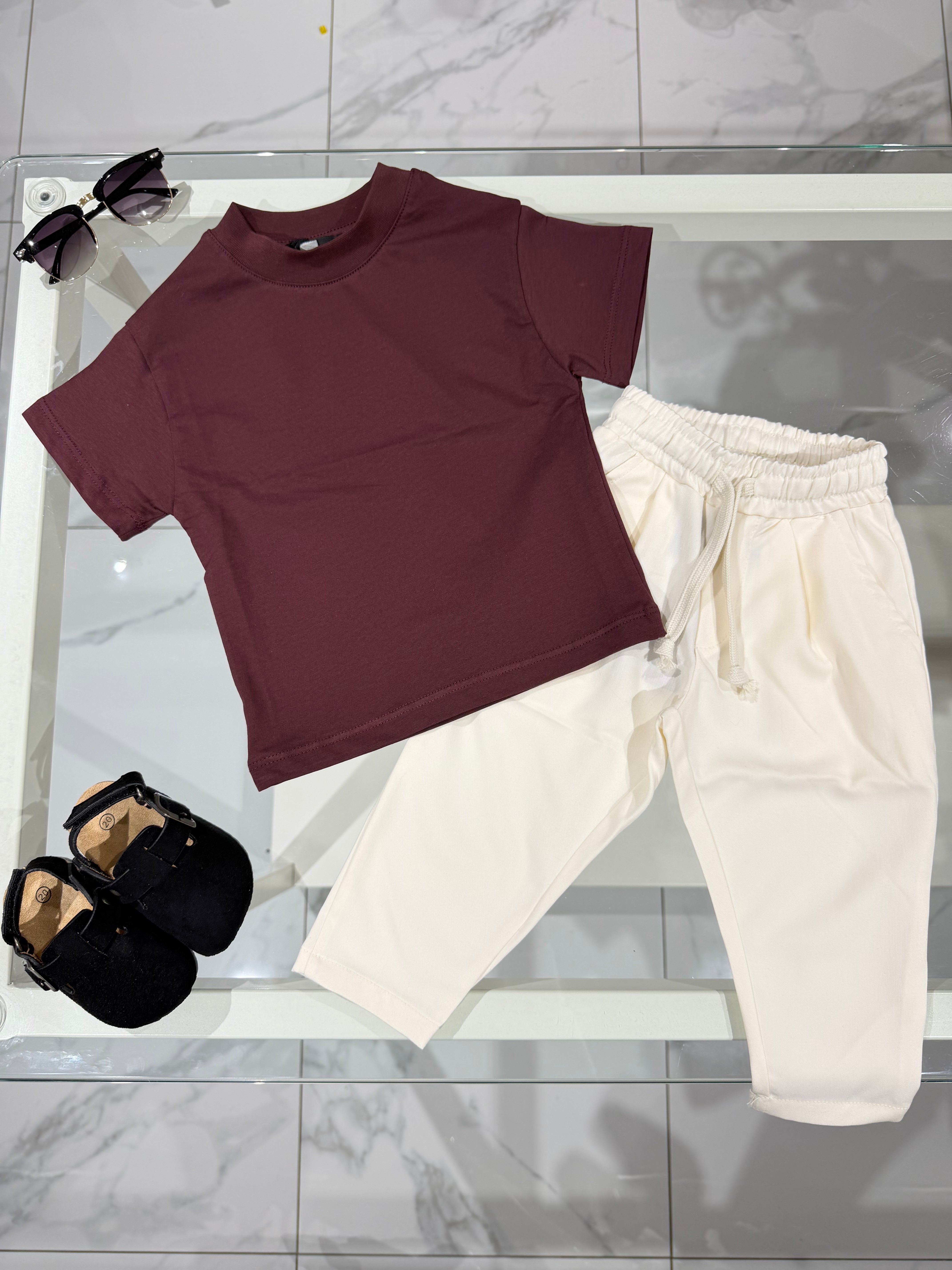 T shirt basic bordeaux premium