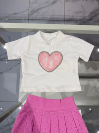 T-shirt white cuore
