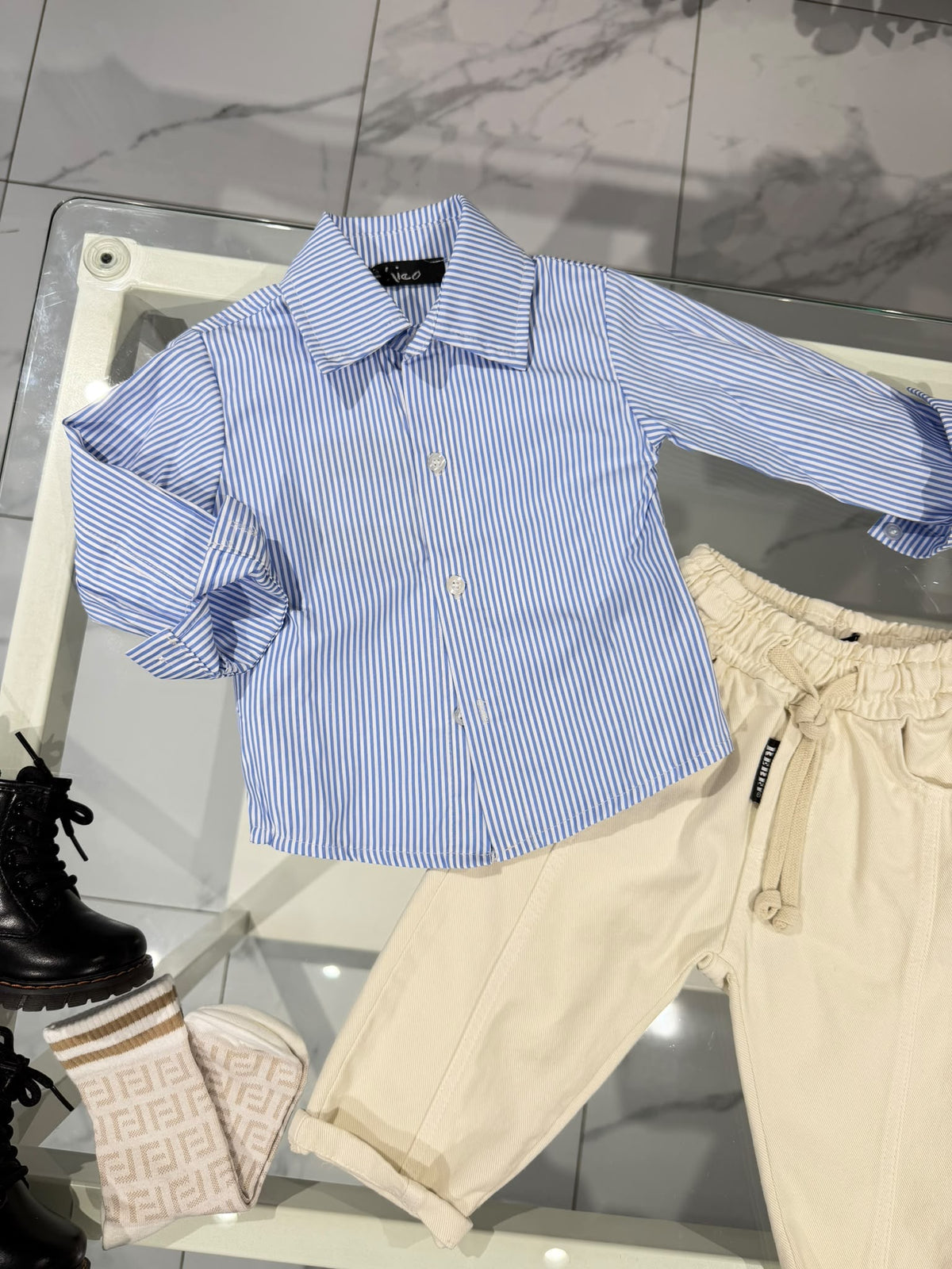 Camicia righe azzurre