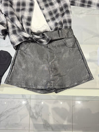 Short gonna ecopelle