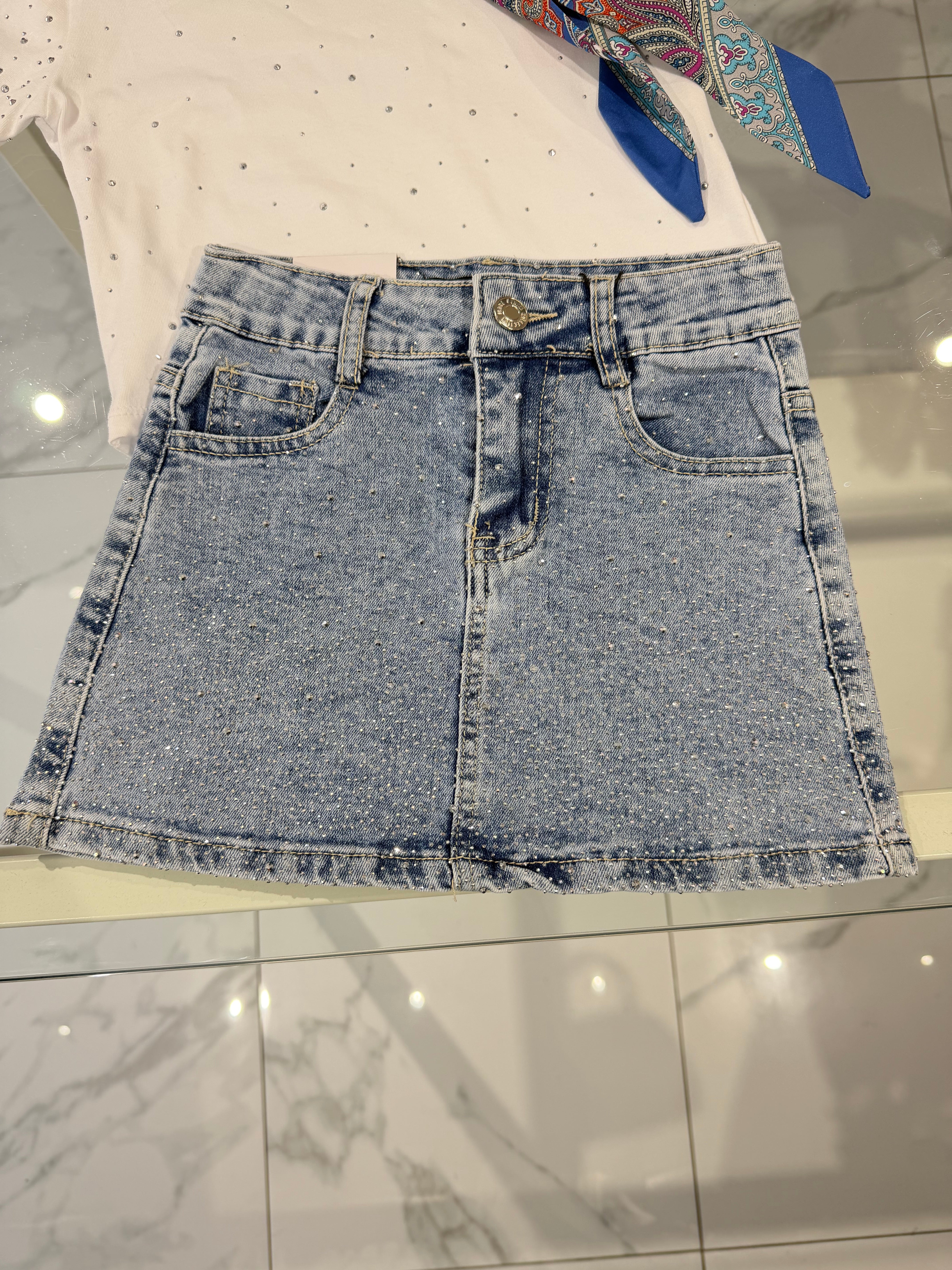Gonna jeans diamond