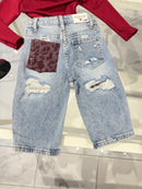 Jeans tasca animalier Diamond