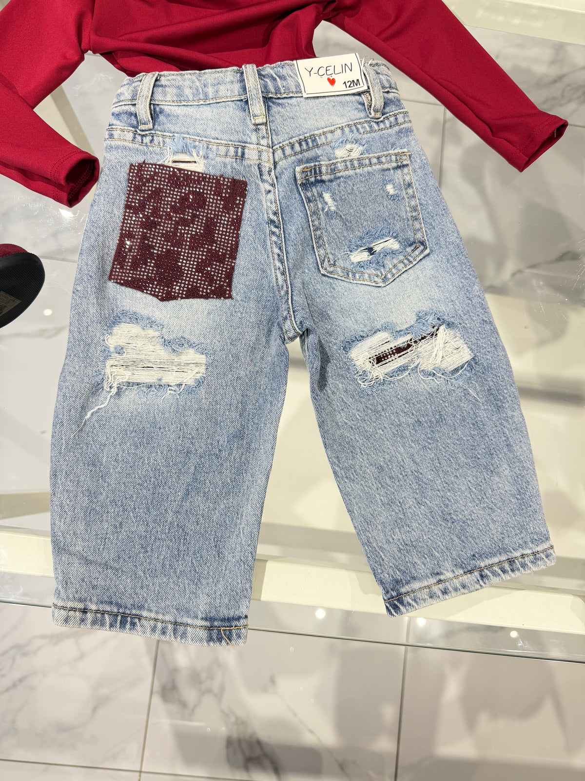Jeans tasca animalier Diamond