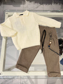 Pantalone costine fango