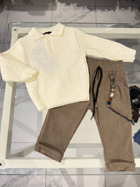 Pantalone costine fango