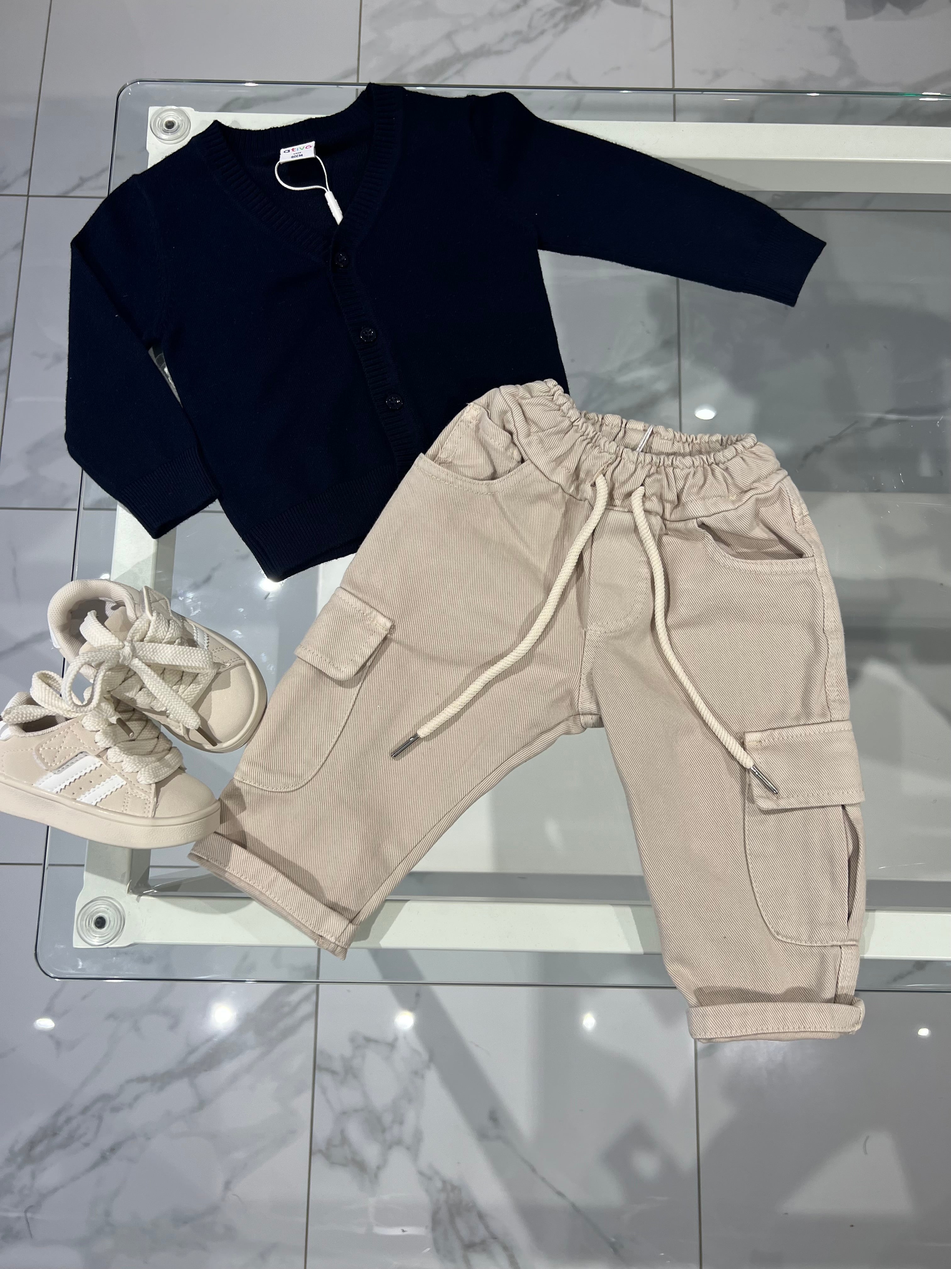 Jeans cargo beje