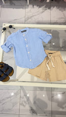 Camicia Lino celeste