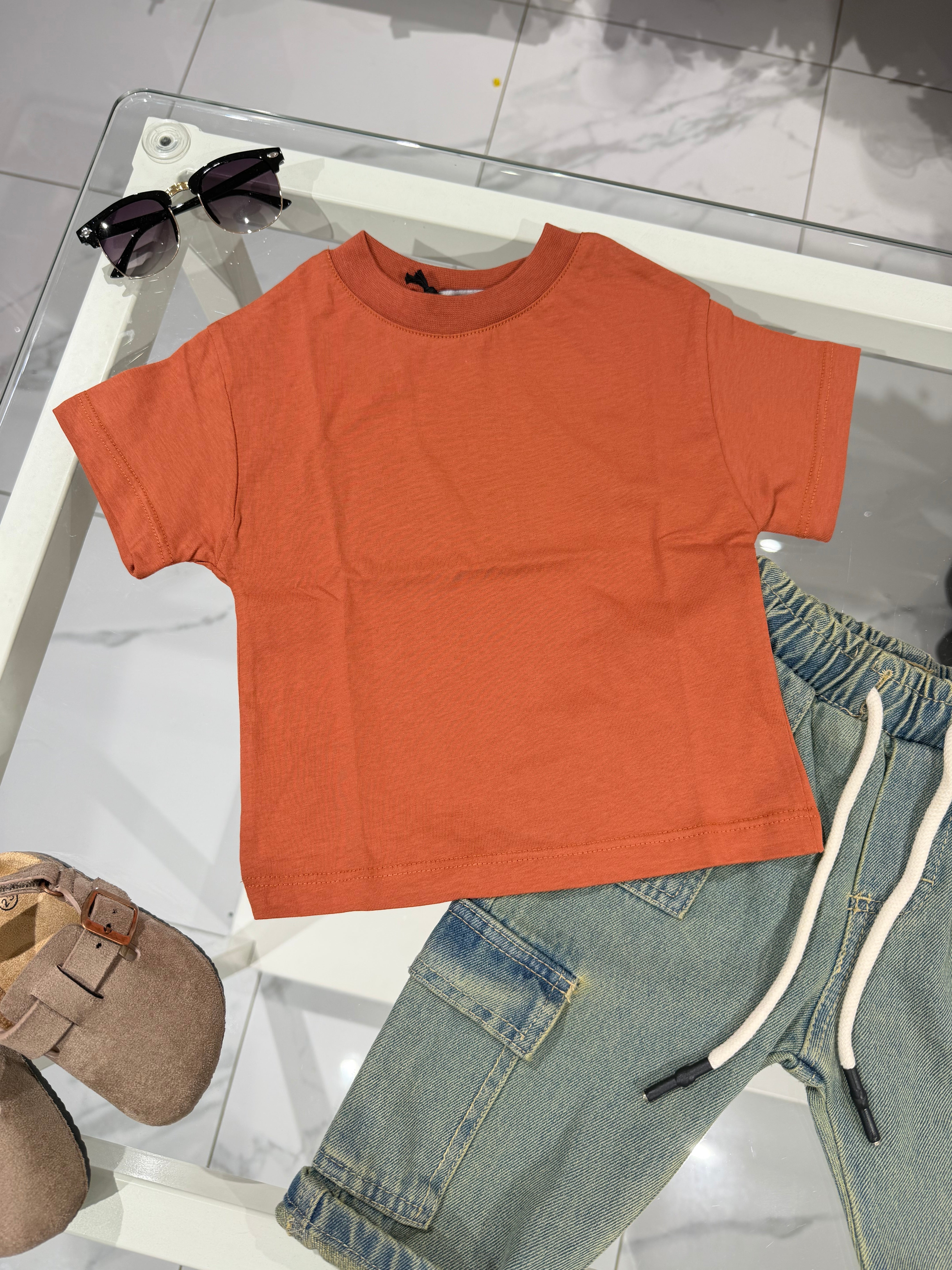 T shirt basic mattone premium