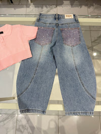 Jeans tasca rosa