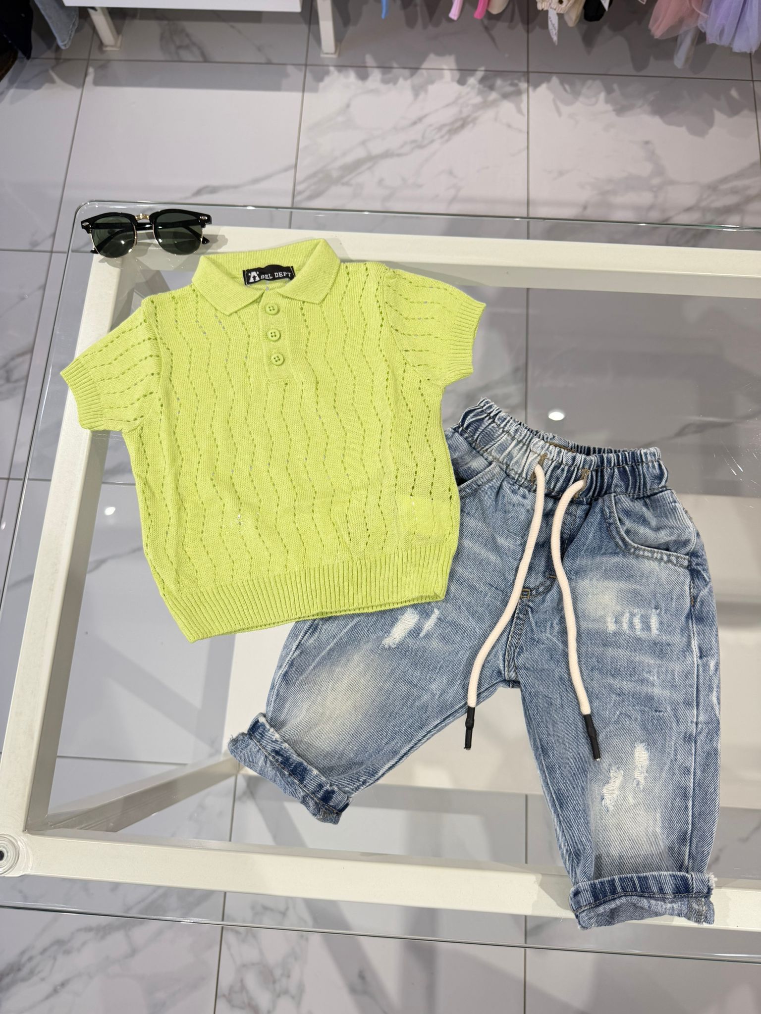 Polo green con bottoni