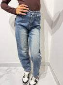 Jeans tasca maculata