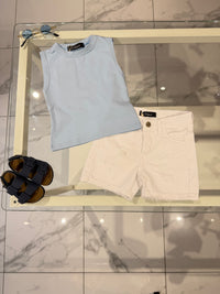 T-shirt smanicata cielo