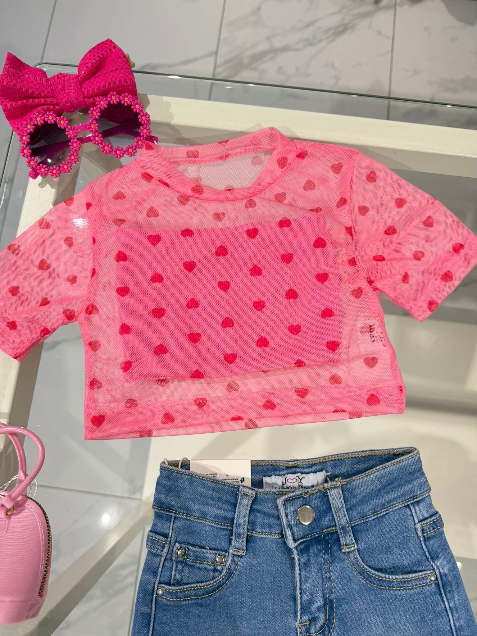 Maglia cuoricini Velar fucsia