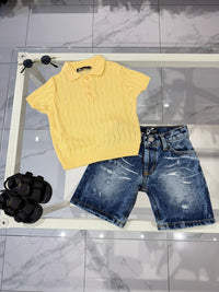 Polo yellow con bottoni