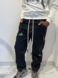 Jeans black elastico in vita