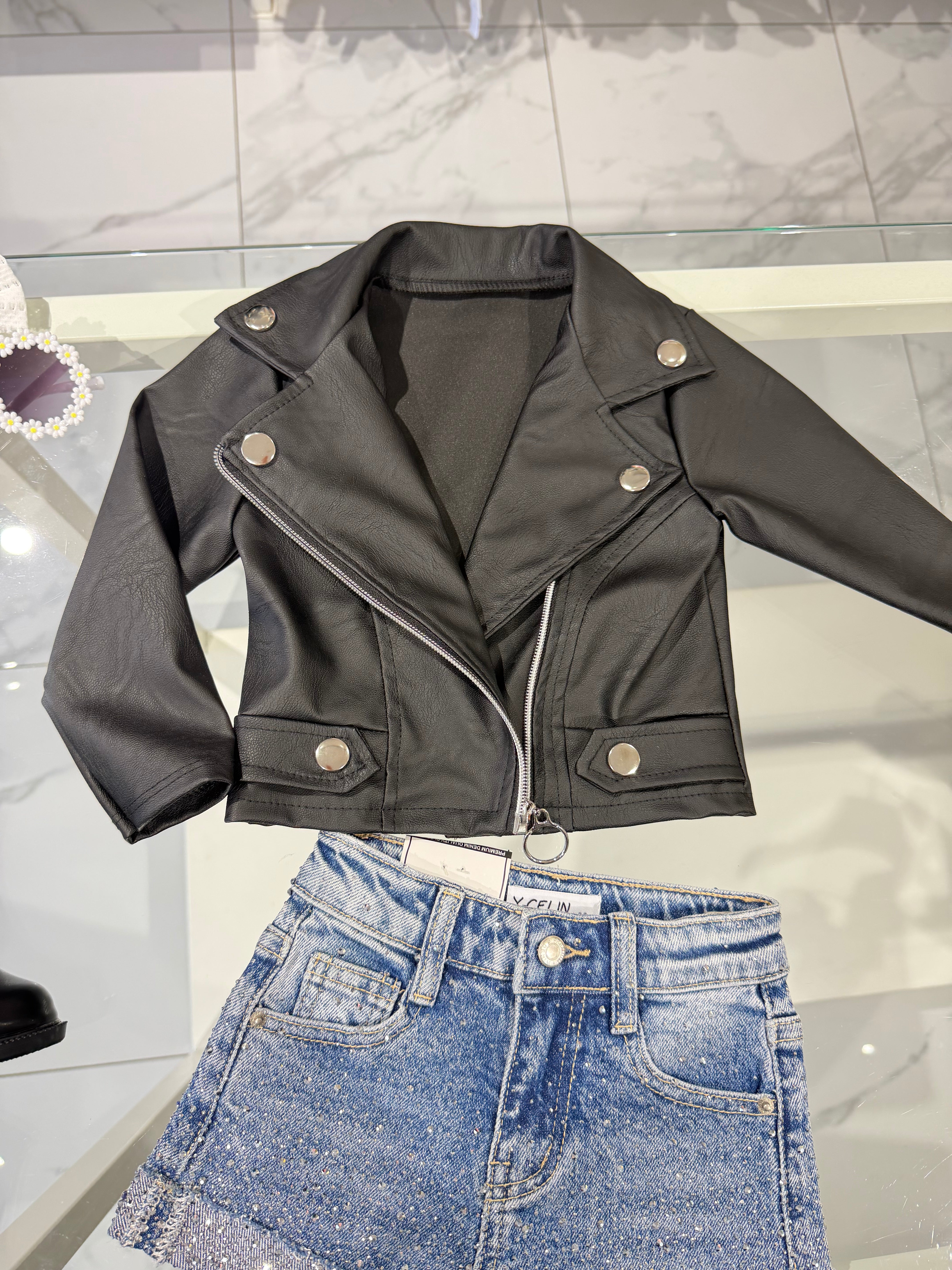 Chiodo ecopelle nero