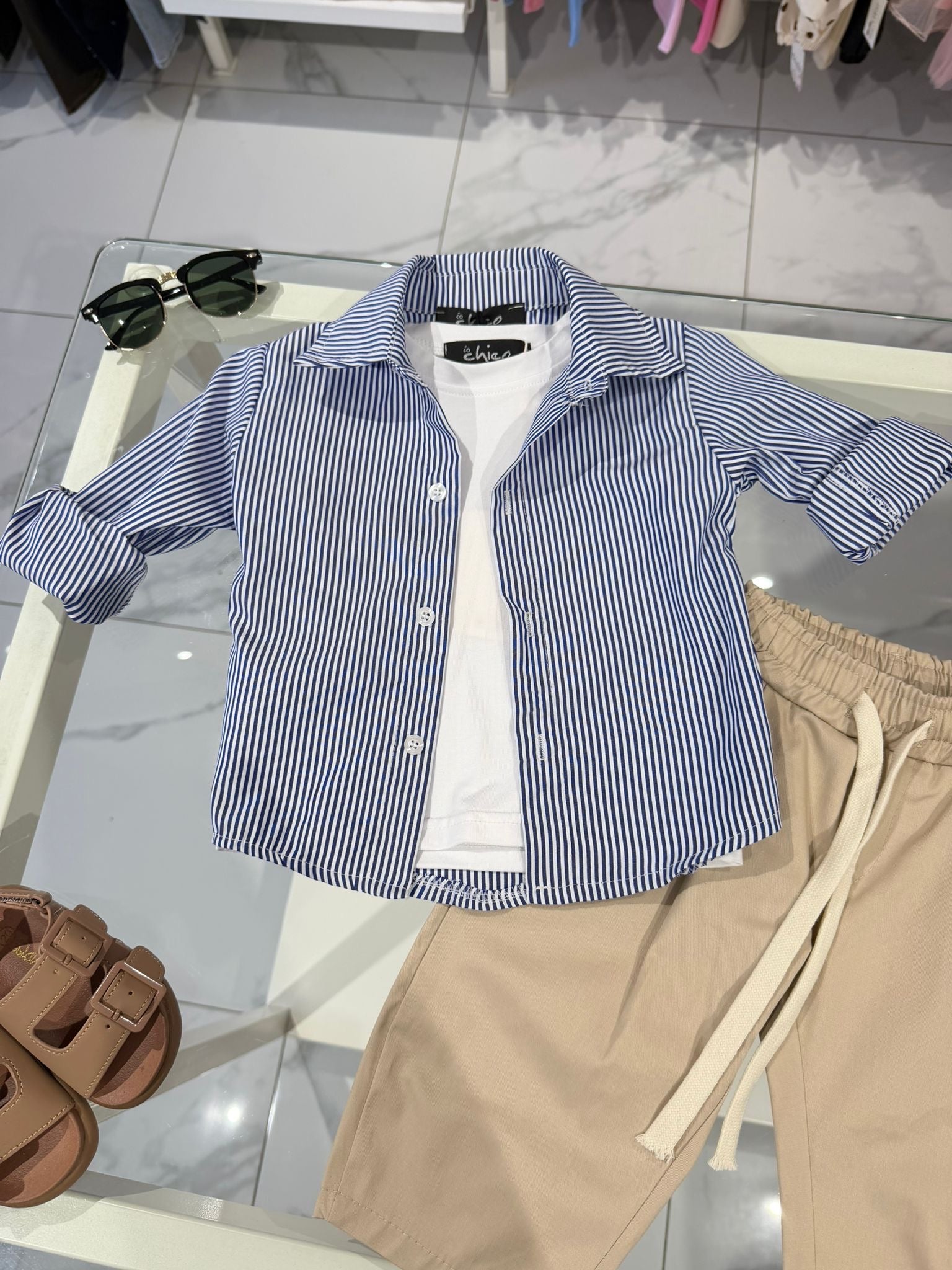 Camicia righe blu