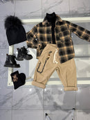 Pantalone costine beje