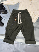 Pantalone costine verdi militare