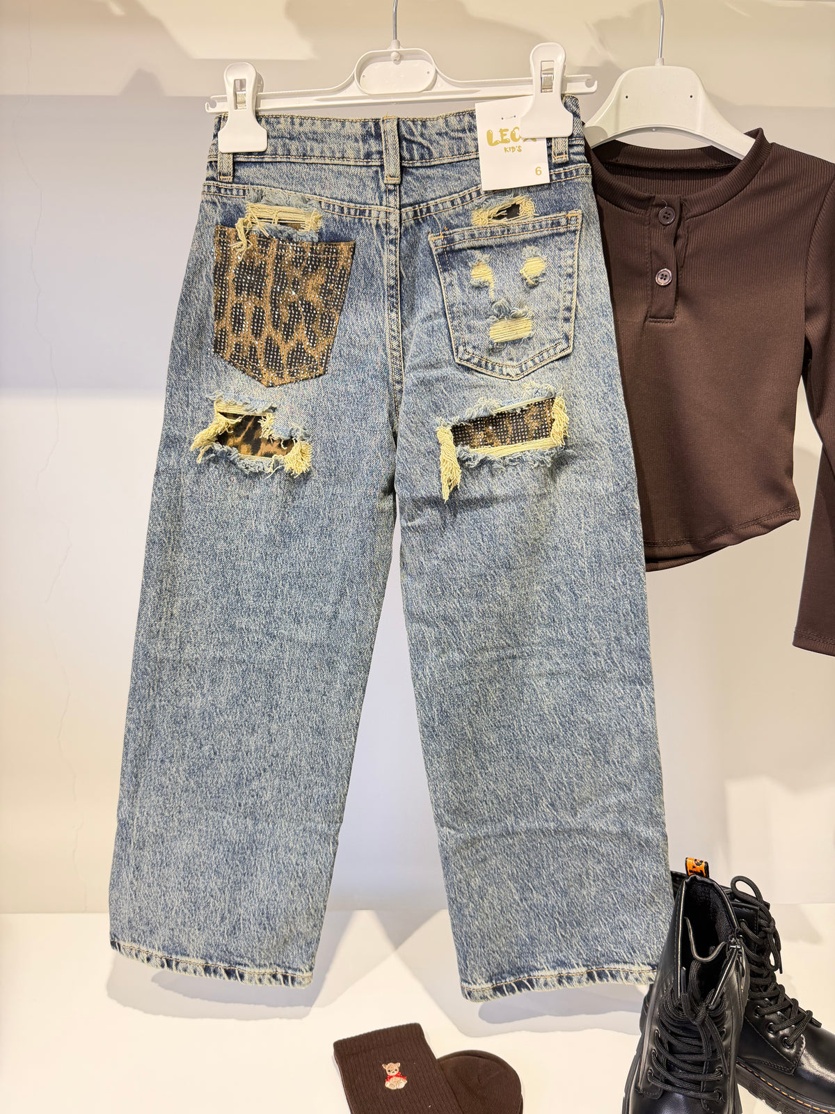 Jeans animalier tasca Brown